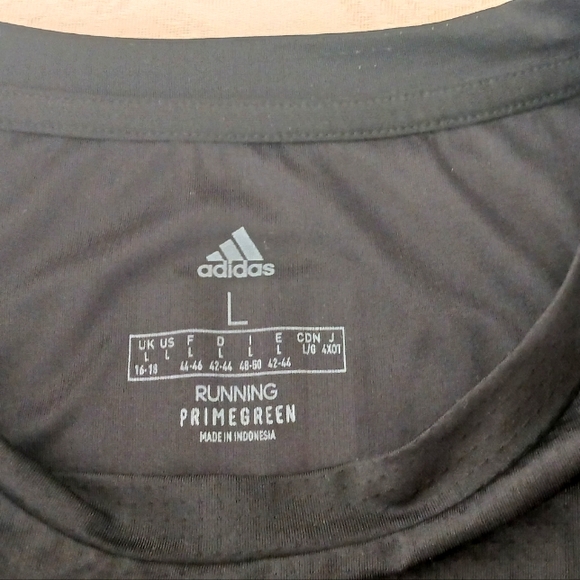 Adidas Running Prime Green Tank With Reflective Sripe On The Back. Black L EUC - Picture 5 of 9